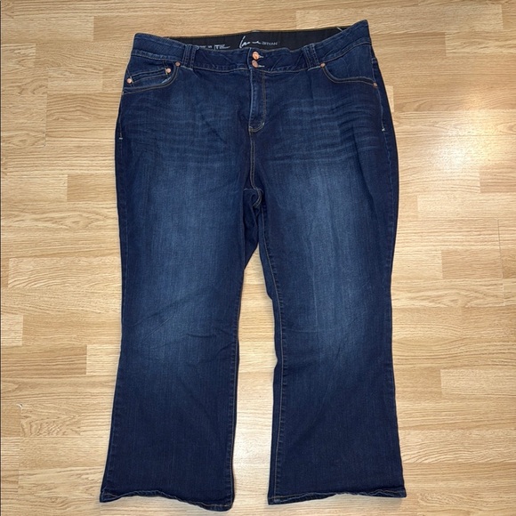 Lane Bryant Denim - Lane Bryant Blue Bootcut Jeans with Subtle Fading. Stretch Whiskering